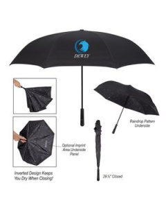 Branded 48 Arc Rain Drop Inversion Umbrella