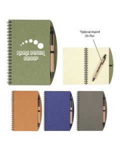 Branded EcoInspired Spiral Notebook  Pen
