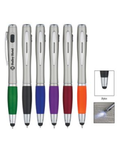 Promotional Trio Pen With LED Light And Stylus