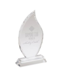 Branded Fiamma II Large Crystal Flame Award