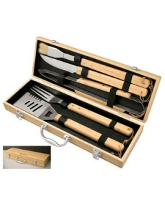 Branded Cleveland 5-Piece Bamboo BBQ Set
