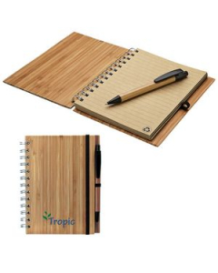 Branded Albany Bamboo Notebook & Pen