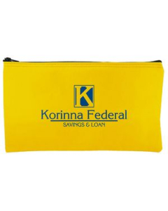 Branded Horizontal Laminated Nylon Bank Bag w Zipper 1 Color