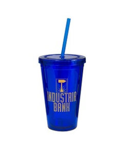 Promotional 16 Oz Double Wall Acrylic Sweat Proof Tumbler with Lid