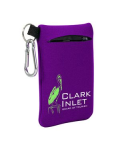 Promotional Large Neoprene Mobile Accessory Holder with Carabiner