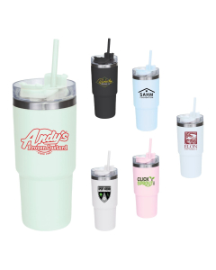 25 Oz. Double-Wall Tumbler with Straw