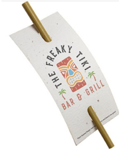 Branded BAMBOO STRAW WITH SEEDED PAPER PACKAGING