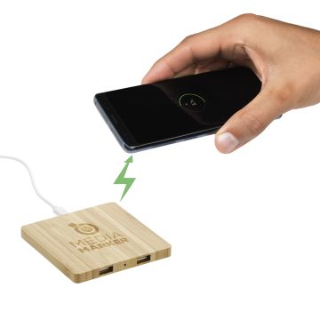 FSC&reg; 100% Bamboo Wireless Charge Pad w/Dual Output