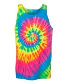 Dyenomite Apparel TieDyed Unisex TieDyed Multi Color Spiral Tank Top