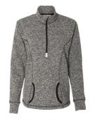 J America  Women's Cosmic Fleece Quarter Zip Pullover Sweatshirt