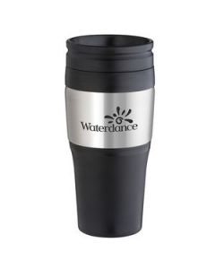 2-Tone Stainless Tumbler with Plastic Lid - 16 Oz.