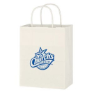 Branded Kraft Paper White Shopping Bag  8 x 1014""